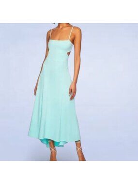 Susana Monaco Mint Creme Thin Strap Open Back High-Low Dress - Size Extra Large